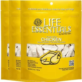 All-Natural Freeze Dried Chicken Treats for Dogs & Cats No Grains, Fillers, Additives and Preservatives Proudly Made in the USA - 3 Pack (5 oz. Bag)