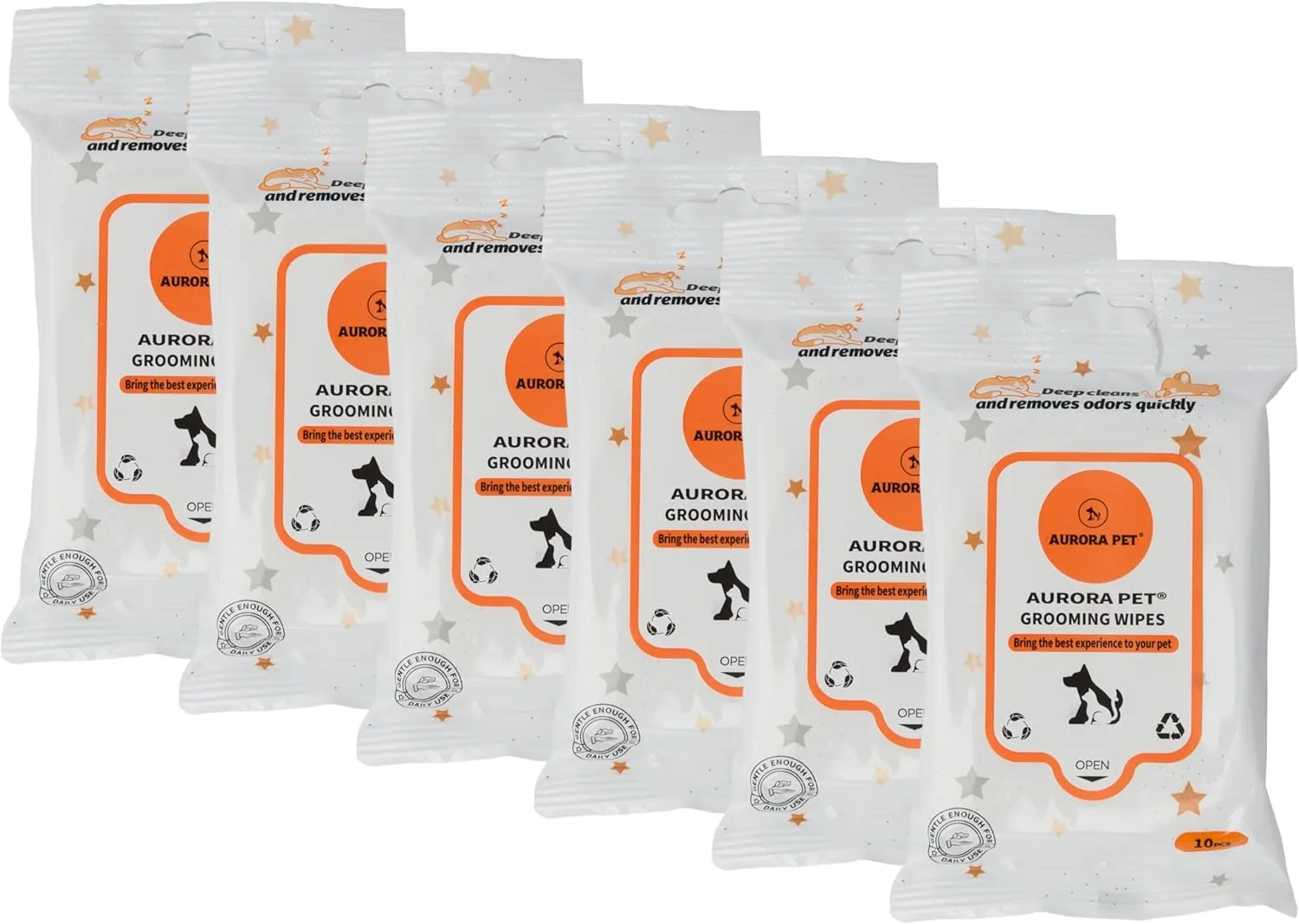 Aurora Pet Wipes  100% Natural, Plant-Based Hypoallergenic Grooming Wipes for Dogs & Cats (60-Count Travel Pack)