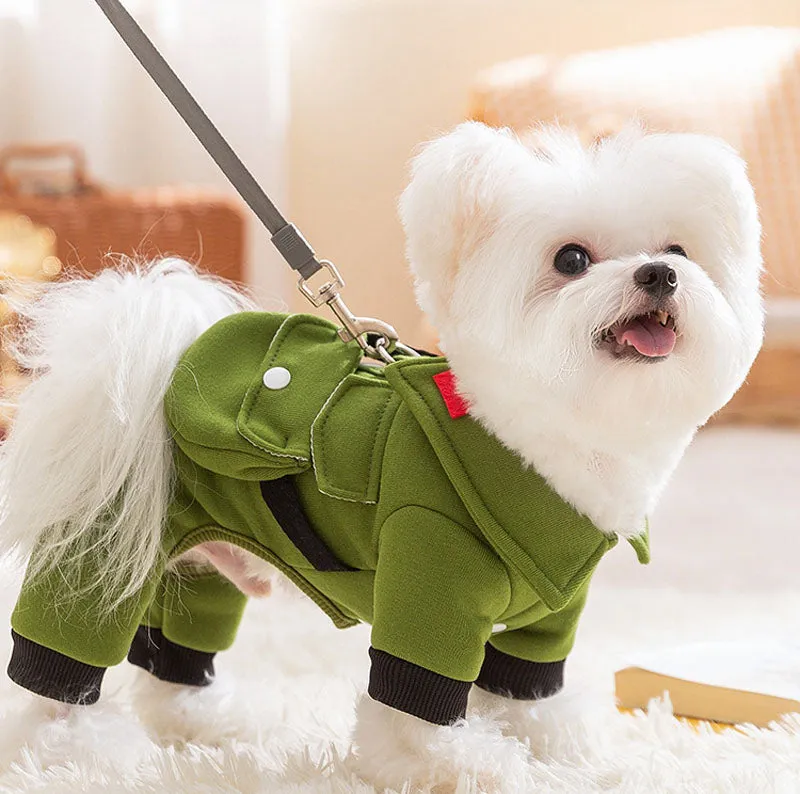 Autumn and winter dog college style cool uniform traction four-legged student uniform sweater cat shoulder bag pet dog clothes
