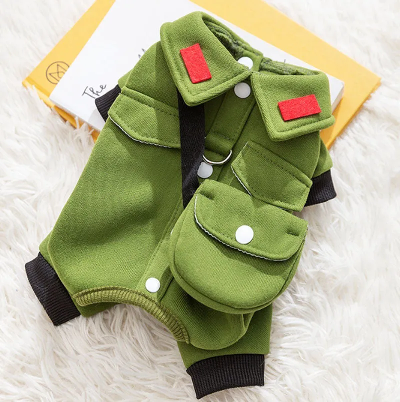 Autumn and winter dog college style cool uniform traction four-legged student uniform sweater cat shoulder bag pet dog clothes