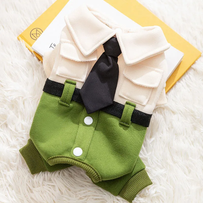 Autumn and winter dog college style cool uniform traction four-legged student uniform sweater cat shoulder bag pet dog clothes