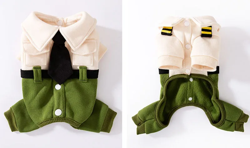 Autumn and winter dog college style cool uniform traction four-legged student uniform sweater cat shoulder bag pet dog clothes