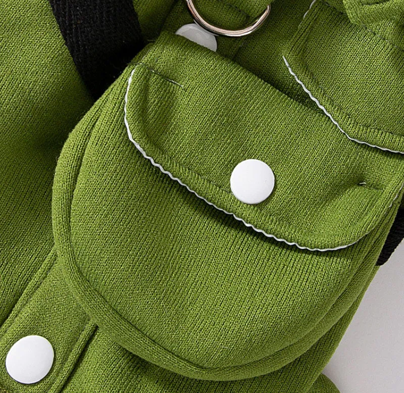 Autumn and winter dog college style cool uniform traction four-legged student uniform sweater cat shoulder bag pet dog clothes