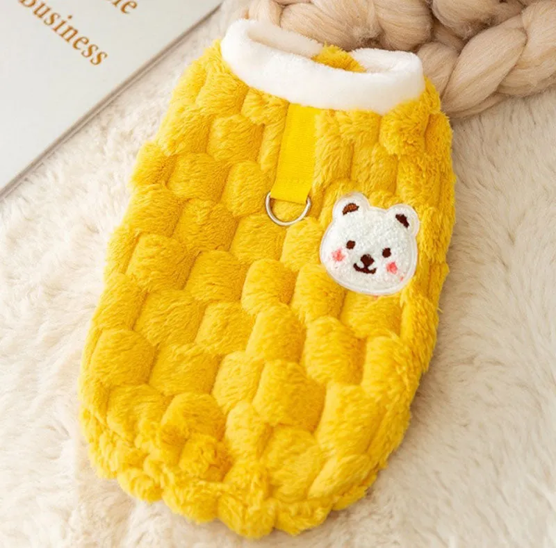 Autumn and winter dog traction vest, cat biped cotton coat pet clothes
