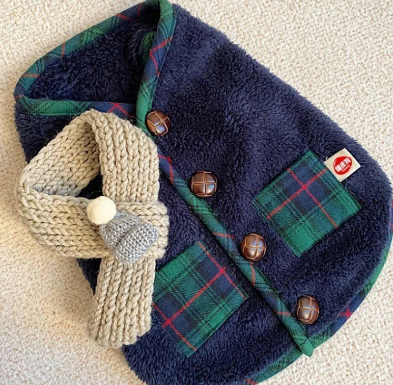 Autumn and winter dog traction vest, cat biped cotton coat pet clothes