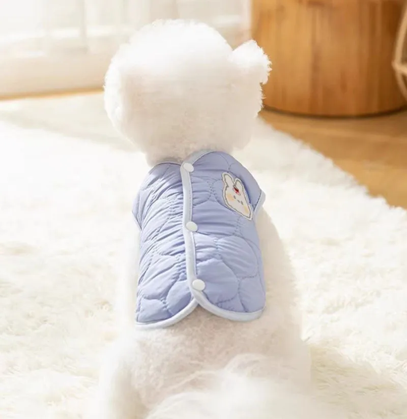 Autumn and winter dog traction vest, cat biped cotton coat pet clothes