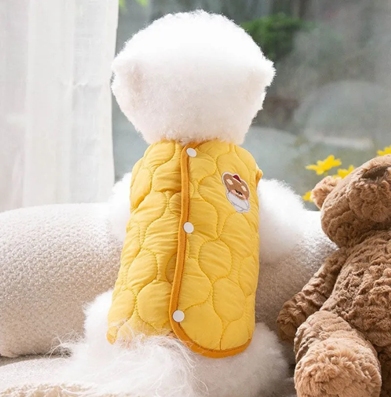 Autumn and winter dog traction vest, cat biped cotton coat pet clothes