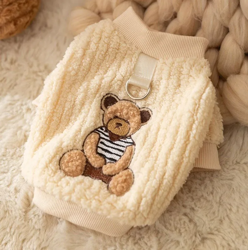 Autumn and winter dog traction vest, cat biped cotton coat pet clothes