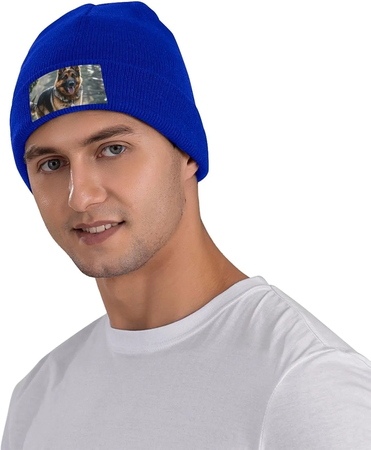 Beanie Hat for Women Men German Shepherd Dog Knitted Hat Warm Winter Hat