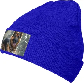 Beanie Hat for Women Men German Shepherd Dog Knitted Hat Warm Winter Hat