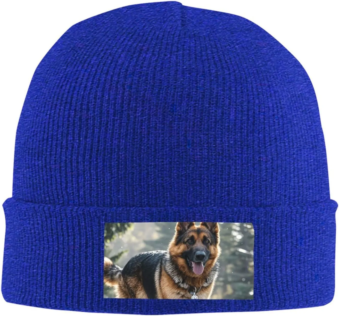 Beanie Hat for Women Men German Shepherd Dog Knitted Hat Warm Winter Hat