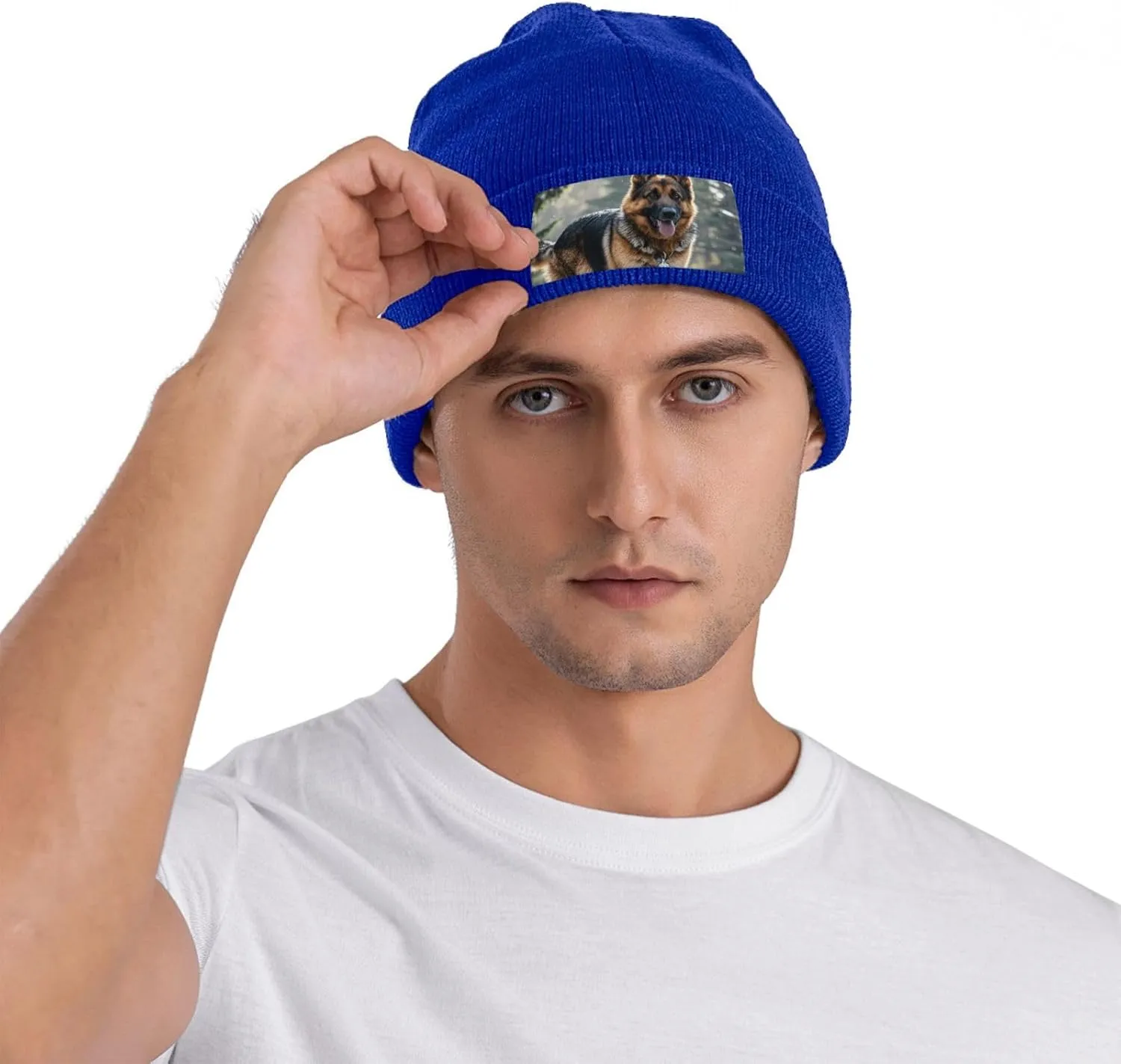 Beanie Hat for Women Men German Shepherd Dog Knitted Hat Warm Winter Hat