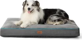 Bedsure XL Washable Dog Crate Bed - 4 Inch Thicken Up to 90lbs Waterproof Pet Mat Pillows with Removable Washable Cover, Grey