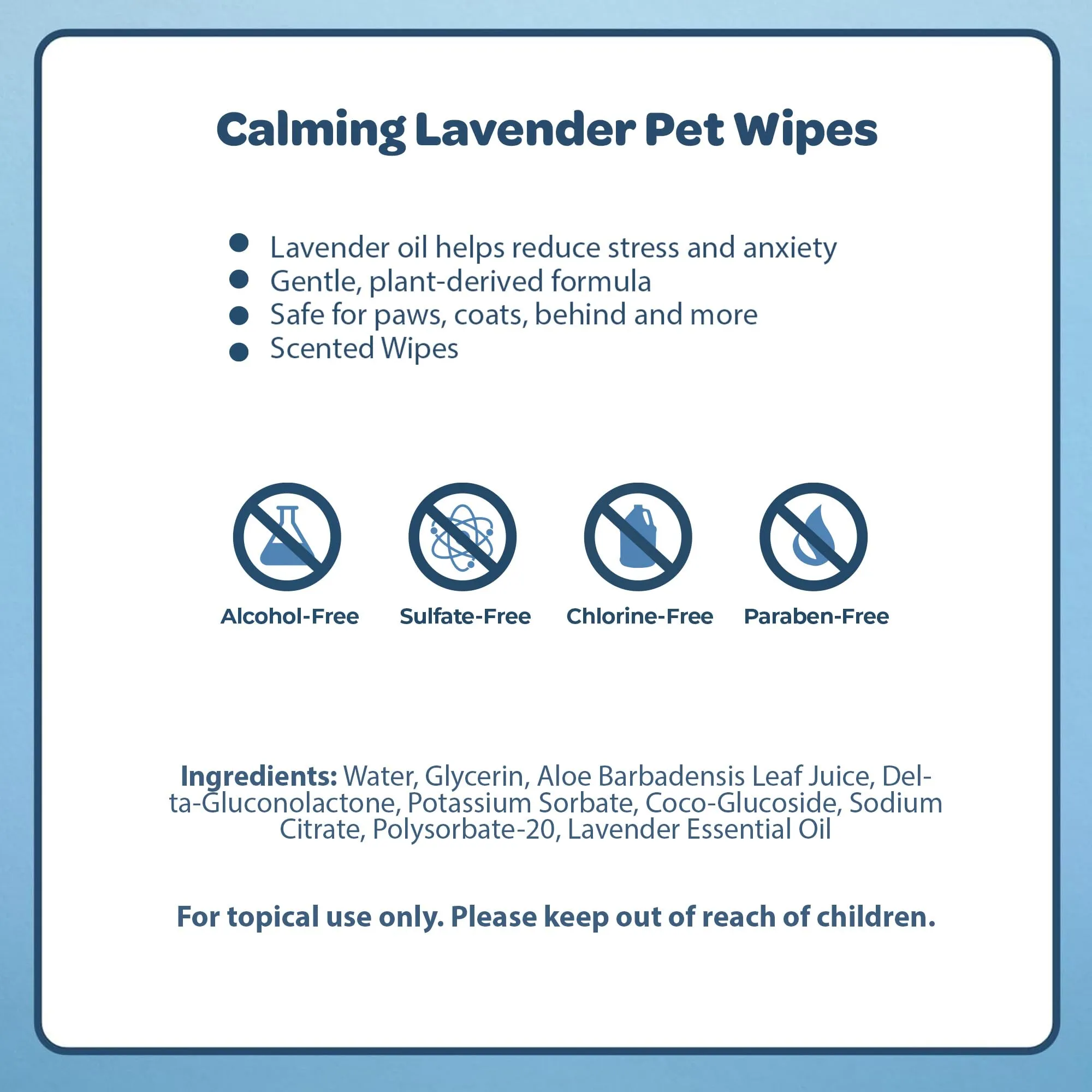 Best Pet Supplies 8" x 9" Pet Grooming Wipes for Dogs & Cats, 100 Pack, Plant-Based Deodorizer for Coats & Dry, Itchy, or Sensitive Skin, Clean Ears, Paws, & Butt - Calming Lavender
