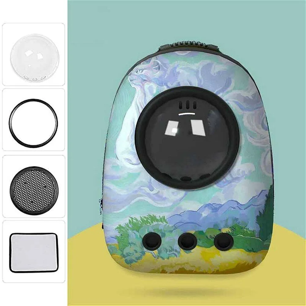 Cat Backpack Cat Carrier Fat Cat Bag Breathable Transport Travel Bag Dog Space Capsule Pet Capsule Astronaut Backpack for Pets