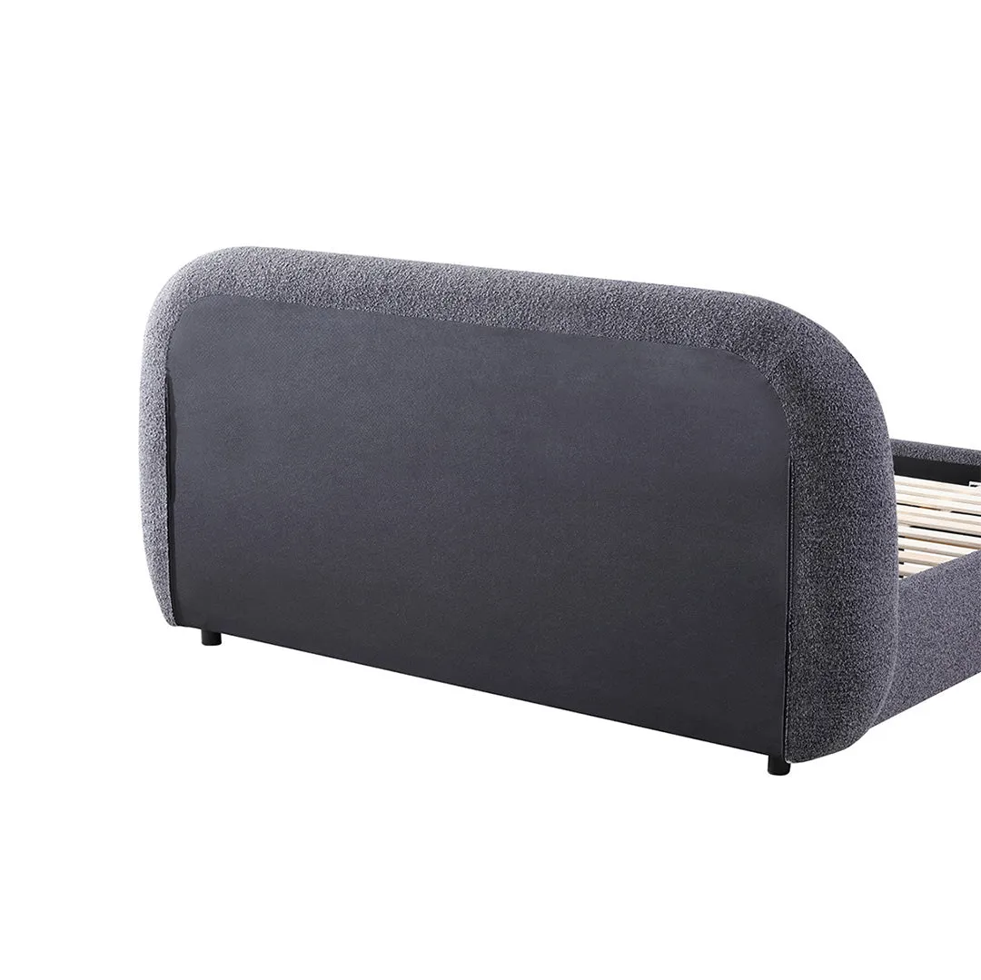 Cedar King Bed Frame - Charcoal Pepper Boucle