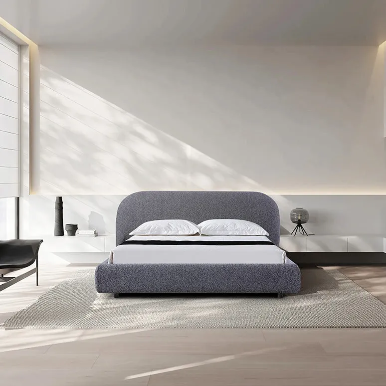 Cedar King Bed Frame - Charcoal Pepper Boucle
