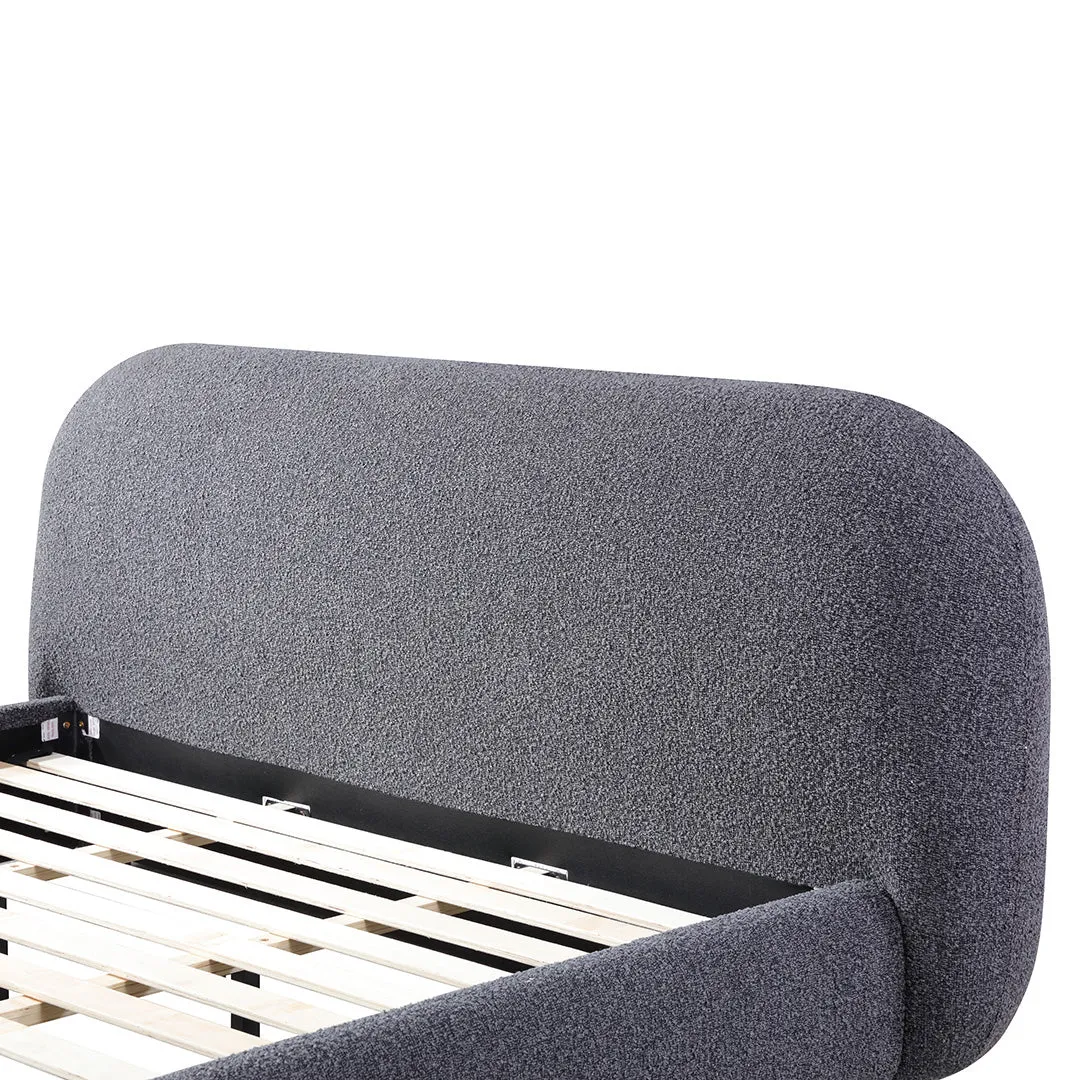 Cedar King Bed Frame - Charcoal Pepper Boucle