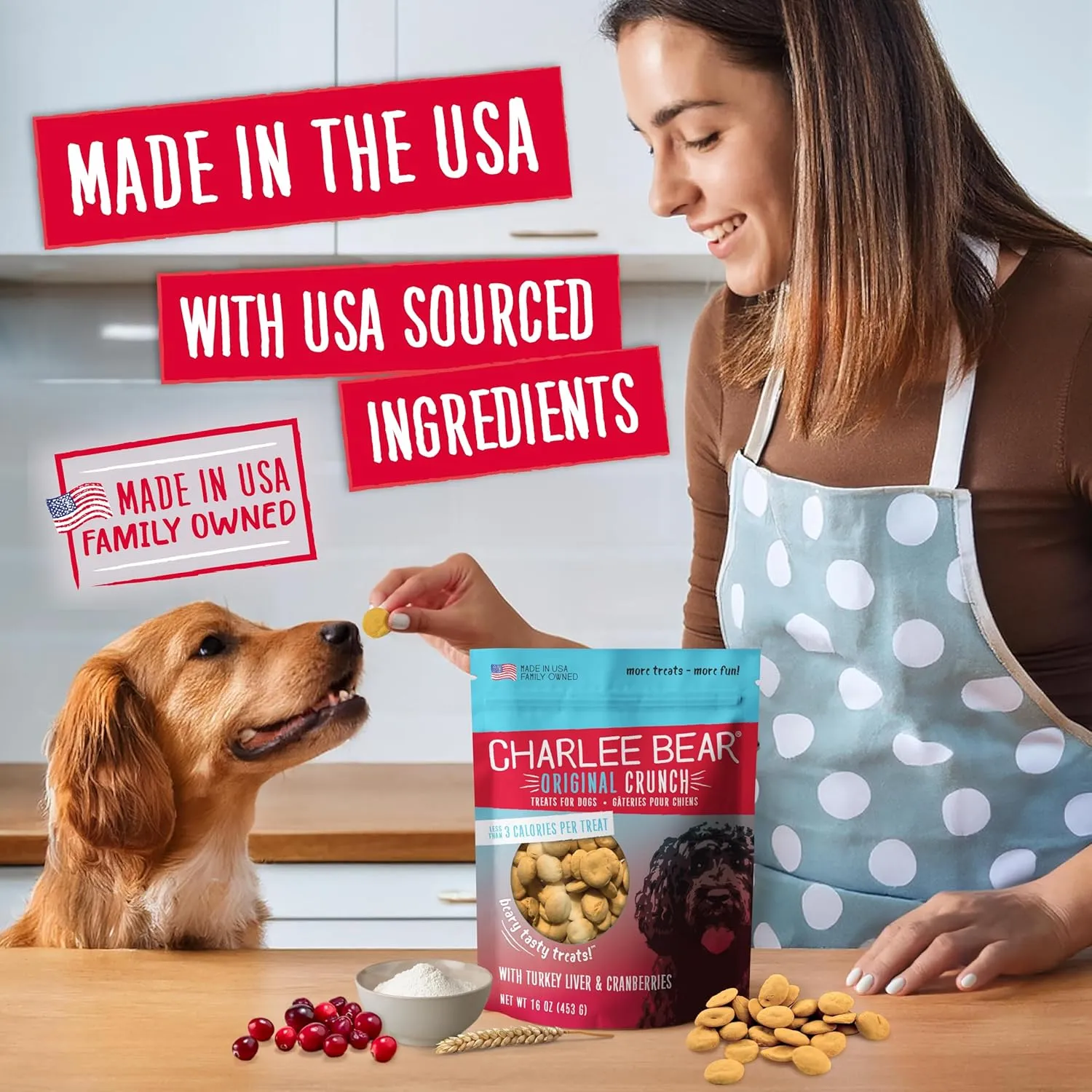 Charlee Bear Dog Treat, 16-Ounce, Liver/Cran