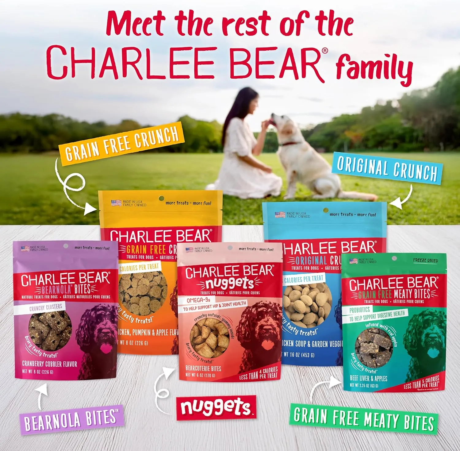 Charlee Bear Meaty Bites Dog Treats, Salmon & Sweet Potatoes, 2.5oz