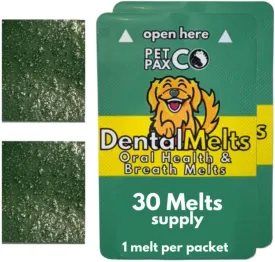 Dog Bad Breath Dental 30 Strips - DentalMelts for Dogs  Fresh Breath, Supports Oral Hygiene, Breath Treats for Dogs, Vet-Approved Dental Care, Low Calorie, No Fillers, No chew Dental Health