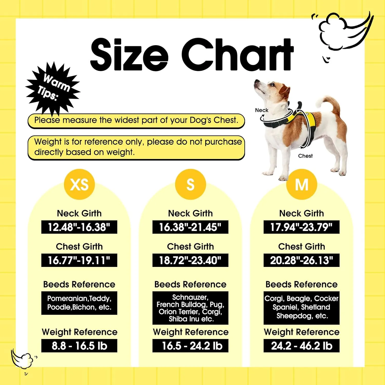Dog Harness for Small Dogs, Dog Harness and Leash Set, Cute Breathable Mesh Puppy Harnesses, Adjustable Soft Padded Dogs Vest Harnesses(Yellow Bull, S)