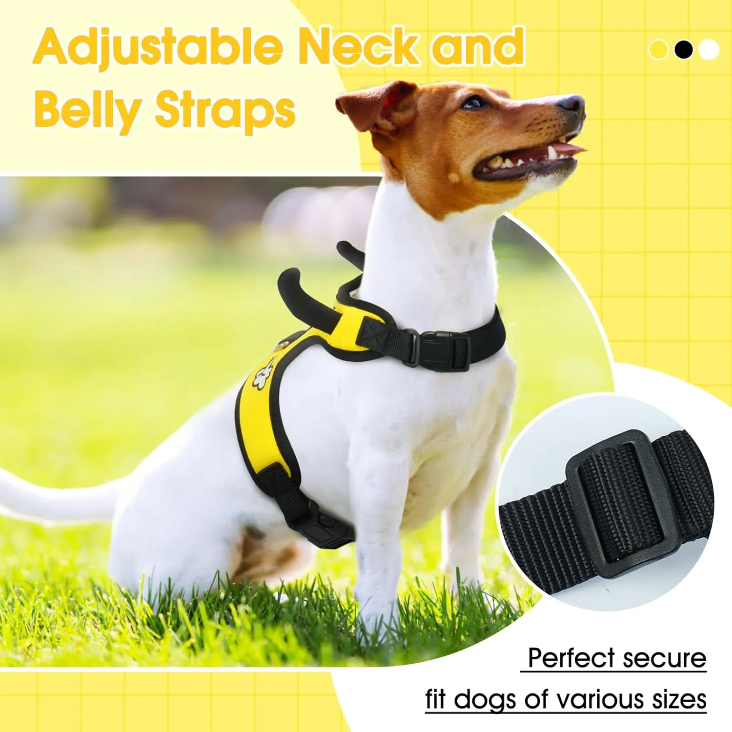 Dog Harness for Small Dogs, Dog Harness and Leash Set, Cute Breathable Mesh Puppy Harnesses, Adjustable Soft Padded Dogs Vest Harnesses(Yellow Bull, S)