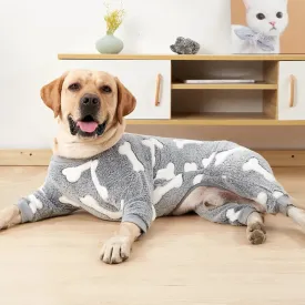 Dog Pajamas Four Legs Cute Puppy Fleece Winter Warm Dog Jumpsuit Cute Pet Clothes Onesies For Medium Large Dogs Labrador Coat