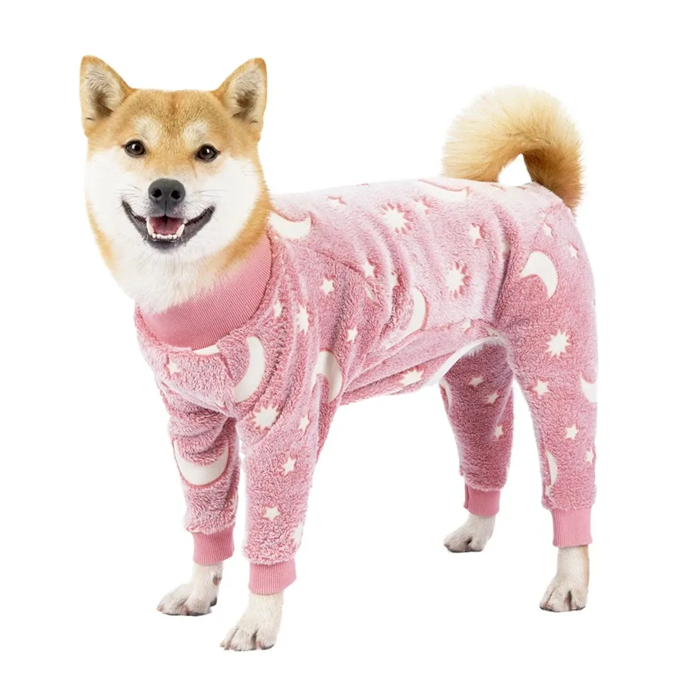 Dog Pajamas Four Legs Cute Puppy Fleece Winter Warm Dog Jumpsuit Cute Pet Clothes Onesies For Medium Large Dogs Labrador Coat