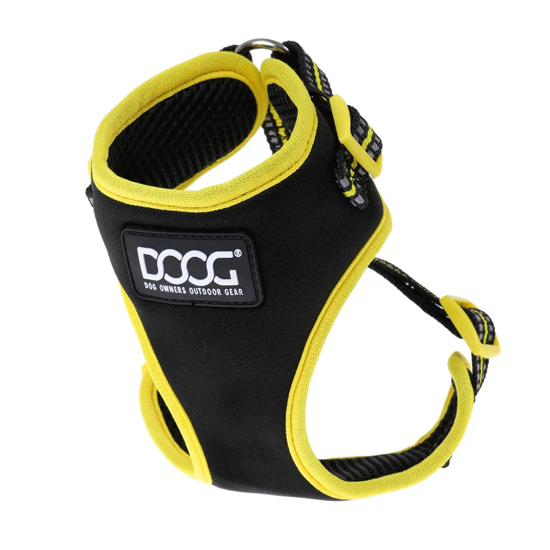 DOOG Neoflex Neoprene Bolt Neon Black and Yellow Dog Harness Medium^^^
