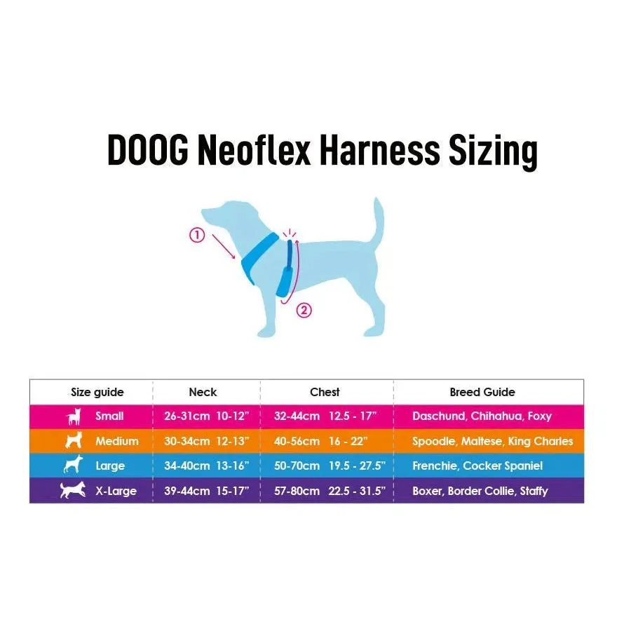 DOOG Neoflex Neoprene Lady Neon Pink Dog Harness Large