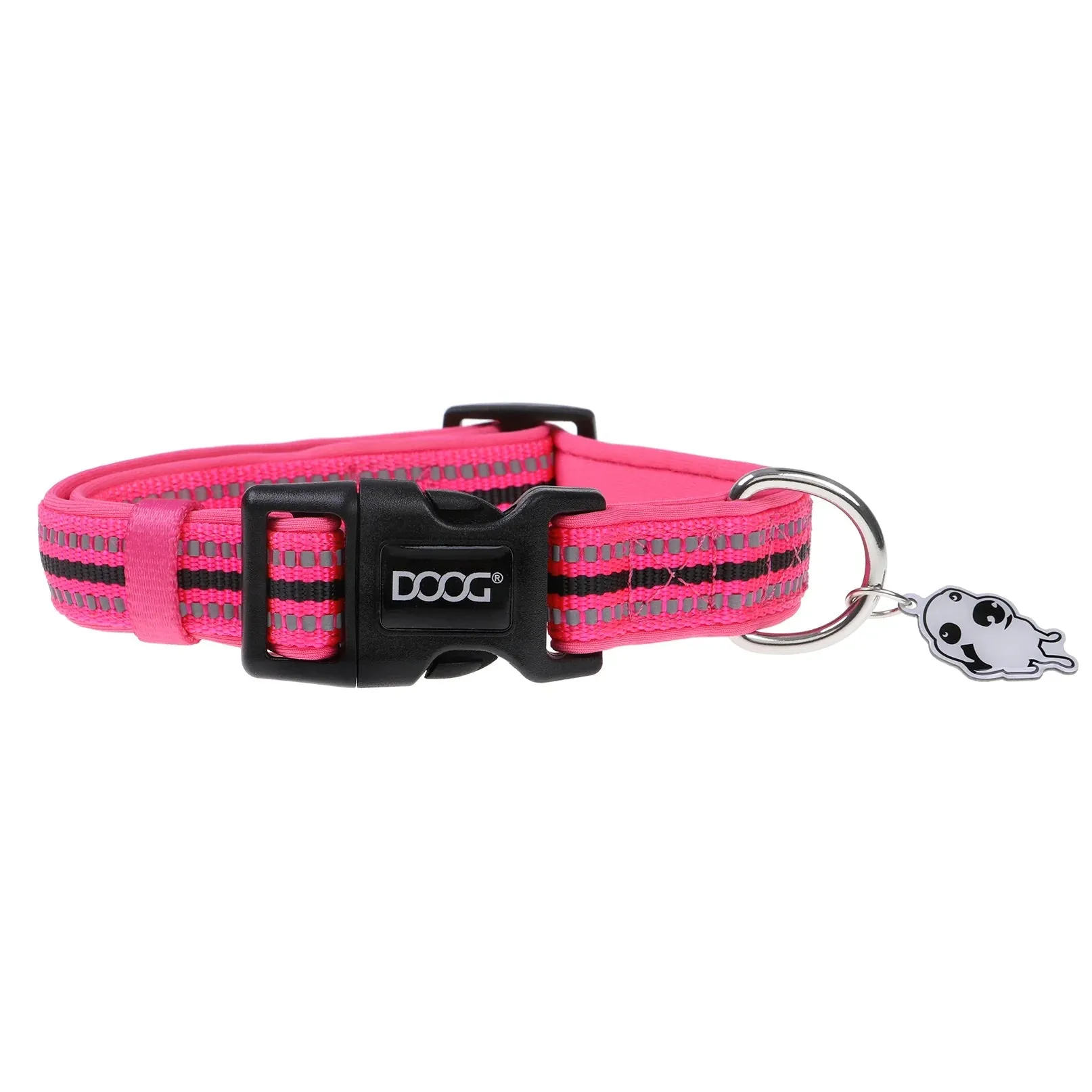 DOOG Neoprene Lady Neon Pink Dog Collar Large^^^