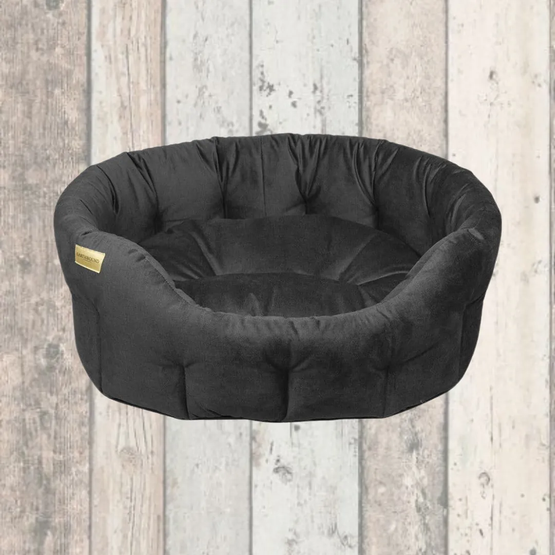 Earthbound Velvet Charcoal Dog Bed