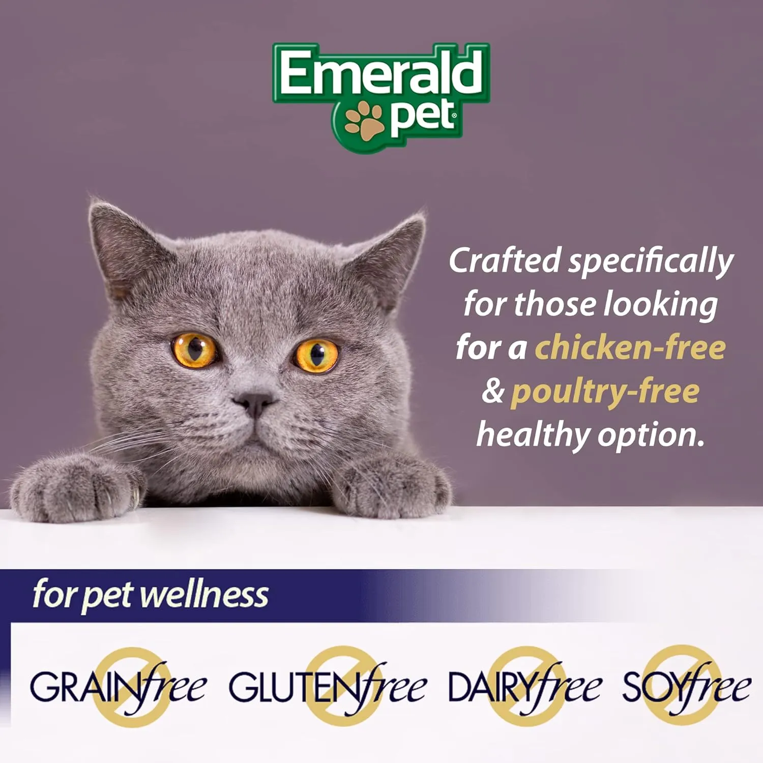 EMERALD PET Wholly Fish! Chicken-Free Feline Treats, Tuna Recipe  Tasty and Crunchy Tuna Cat Treats with Real Tuna  Chicken Free, Grain Free, Natural Cat Treats  Made in USA, 3 oz