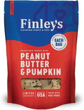 Finley's Peanut Butter & Pumpkin Dog Biscuit Treats, All Natural, Limited Ingredient Dog Treats, 12 Ounce (Pack of 1)