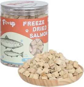 Freeze Dried Salmon Cat Treats, Dog Single Ingredient Raw Food Topper, Healthy Training Treats for Dogs, Cats, 3.8 oz