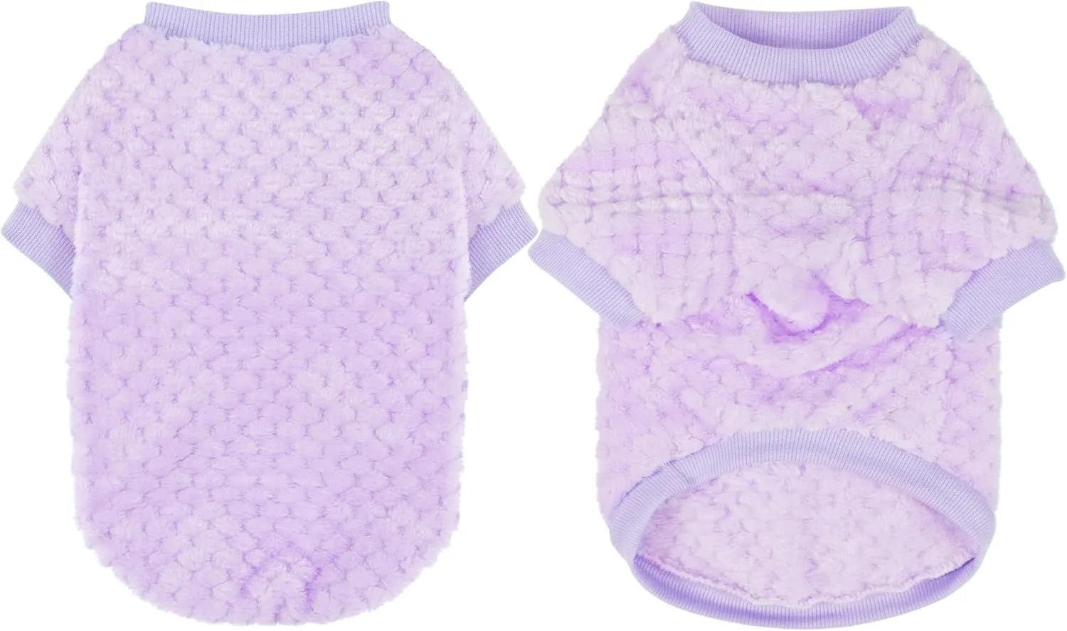 Fuzzy Pineapple Grid Dog Sweater - Ultra Soft & Warm Winter Pet Apparel, Fluffy Textured Knit for Small, Medium Dogs and Cats, Cozy Pullover Dog Coat for Cold Weather.Purple XL