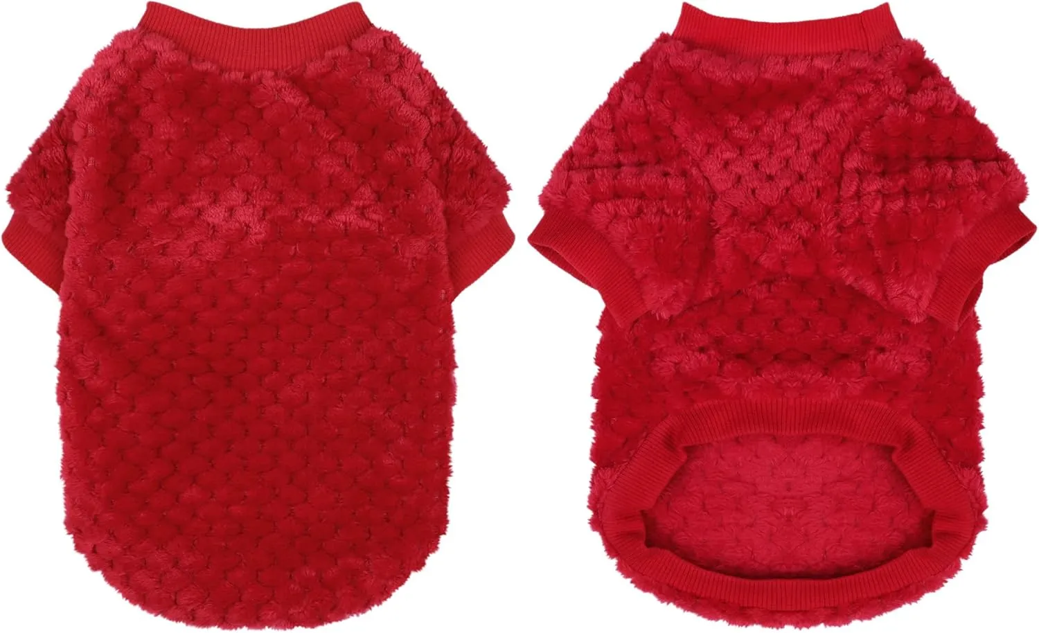 Fuzzy Pineapple Grid Dog Sweater - Ultra Soft & Warm Winter Pet Apparel, Fluffy Textured Knit for Small, Medium Dogs and Cats, Cozy Pullover Dog Coat for Cold Weather.Red L