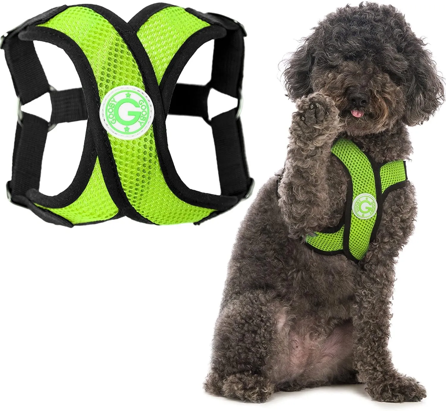 Gooby Comfort X Step in Harness - Green, X-Large - No Pull Small Dog Harness Patented Choke-Free X Frame - Perfect on The Go Dog Harness for Medium Dogs No Pull or Small Dogs