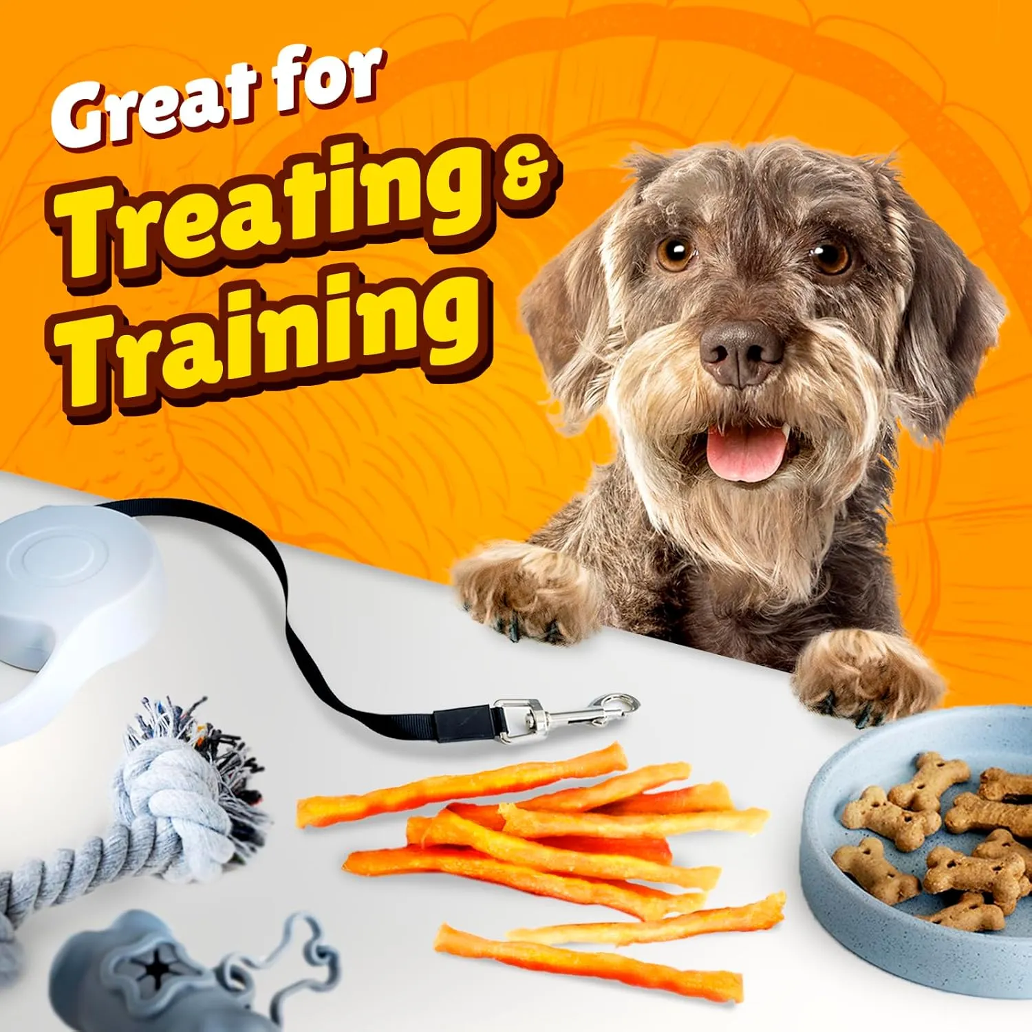 Gootoe Soft Turkey Tendon Stirip 1 lb, Natural Chewy Snack, 100% USA-Sourced, Premium Training Chew, Hypoallergenic, Reseal Value Bag, Ideal for Small& Senior Dog, Jumbo Pack