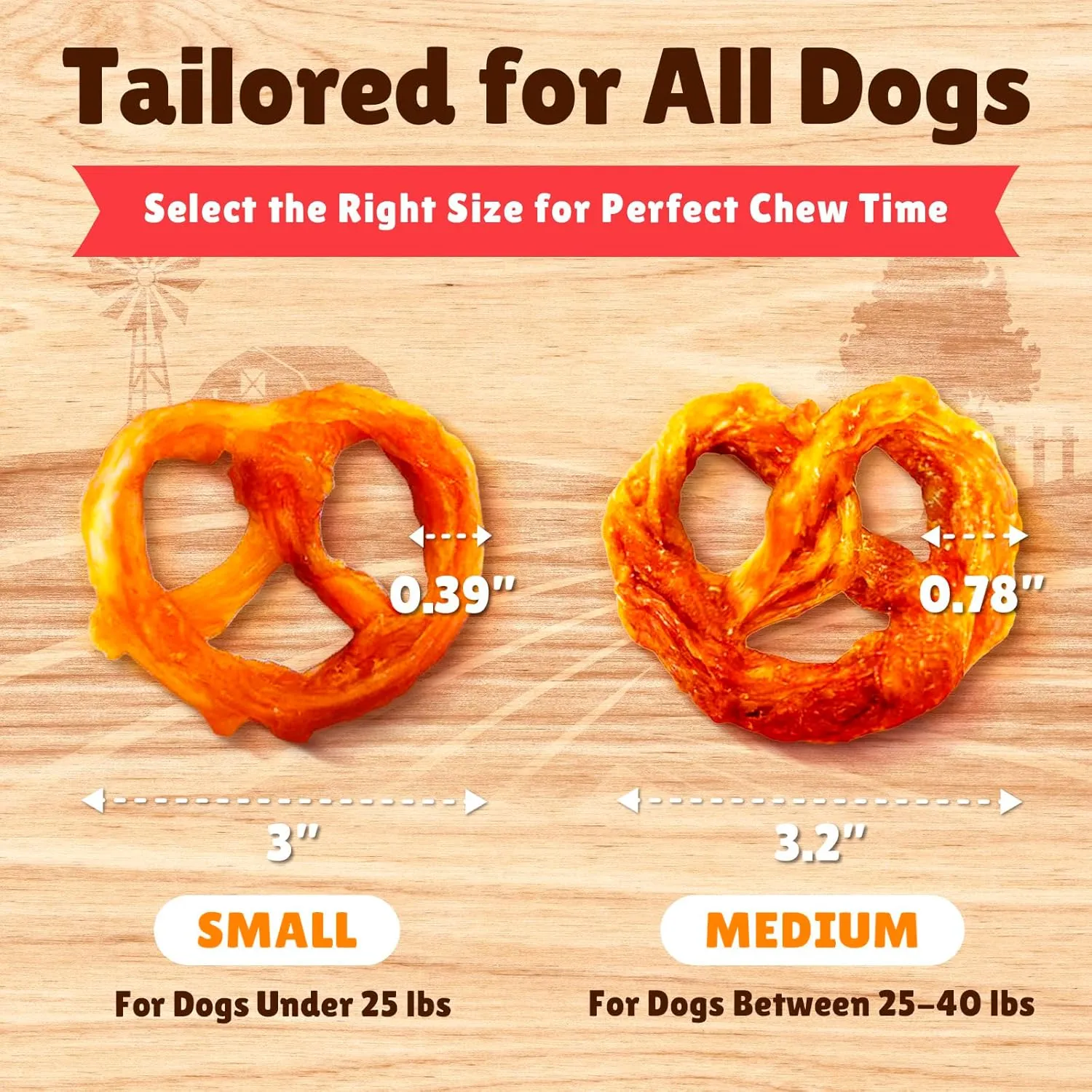Gootoe Turkey Tendon Dog Treats, Pretzel (S) 6 Units/Pack, 100% USA Sourced Turkey, Natural Snack, Premium Puppy Chews, Hypoallergenic, Reseal Value Bags, Size for Small Dogs