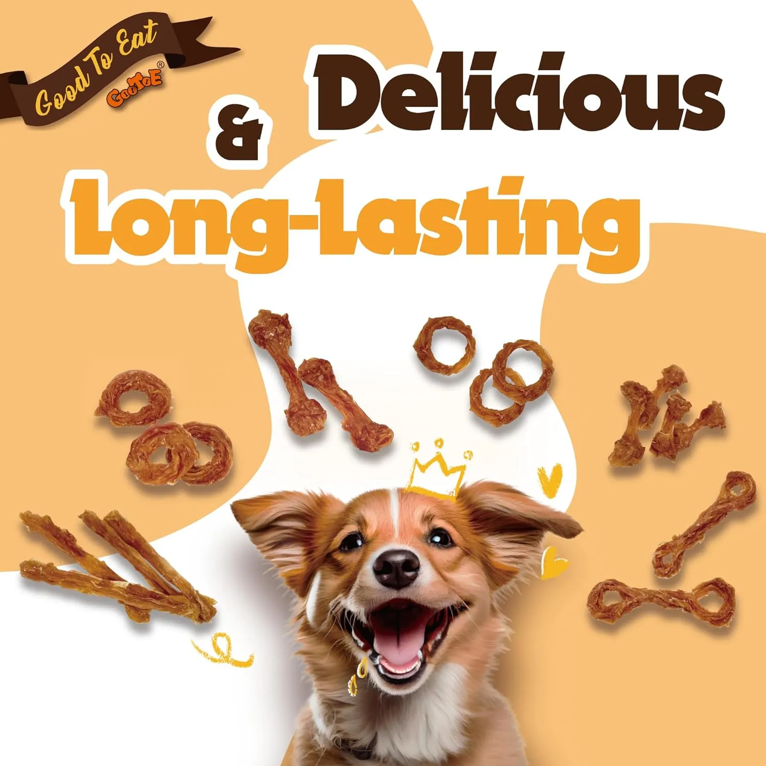 Gootoe Turkey Tendon Dog Treats, Ring (M) 3.17 oz, 100% USA Sourced Turkey, Natural Snack, Premium Puppy Chews, Hypoallergenic, Reseal Value Bags, Size for Medium Dogs