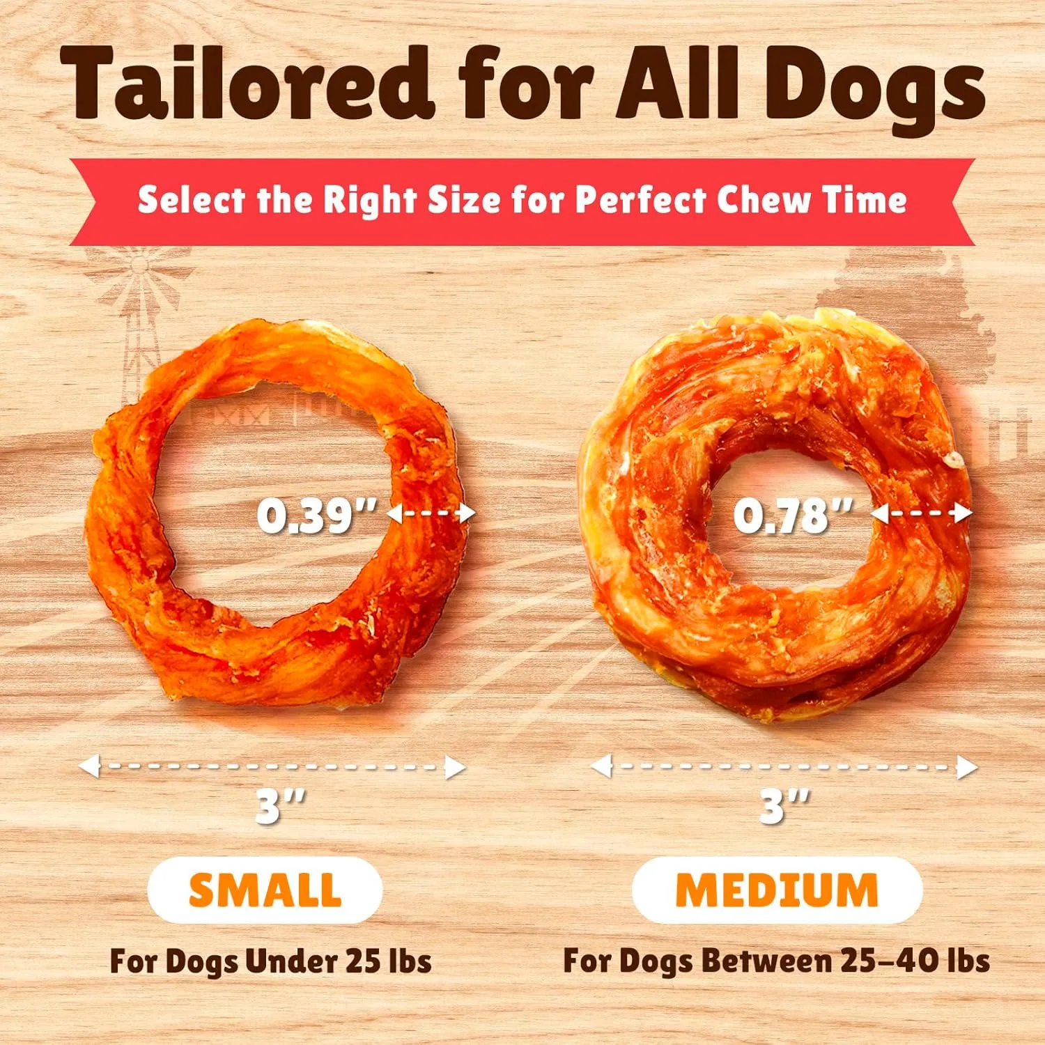 Gootoe Turkey Tendon Dog Treats, Ring (M) 3.17 oz, 100% USA Sourced Turkey, Natural Snack, Premium Puppy Chews, Hypoallergenic, Reseal Value Bags, Size for Medium Dogs