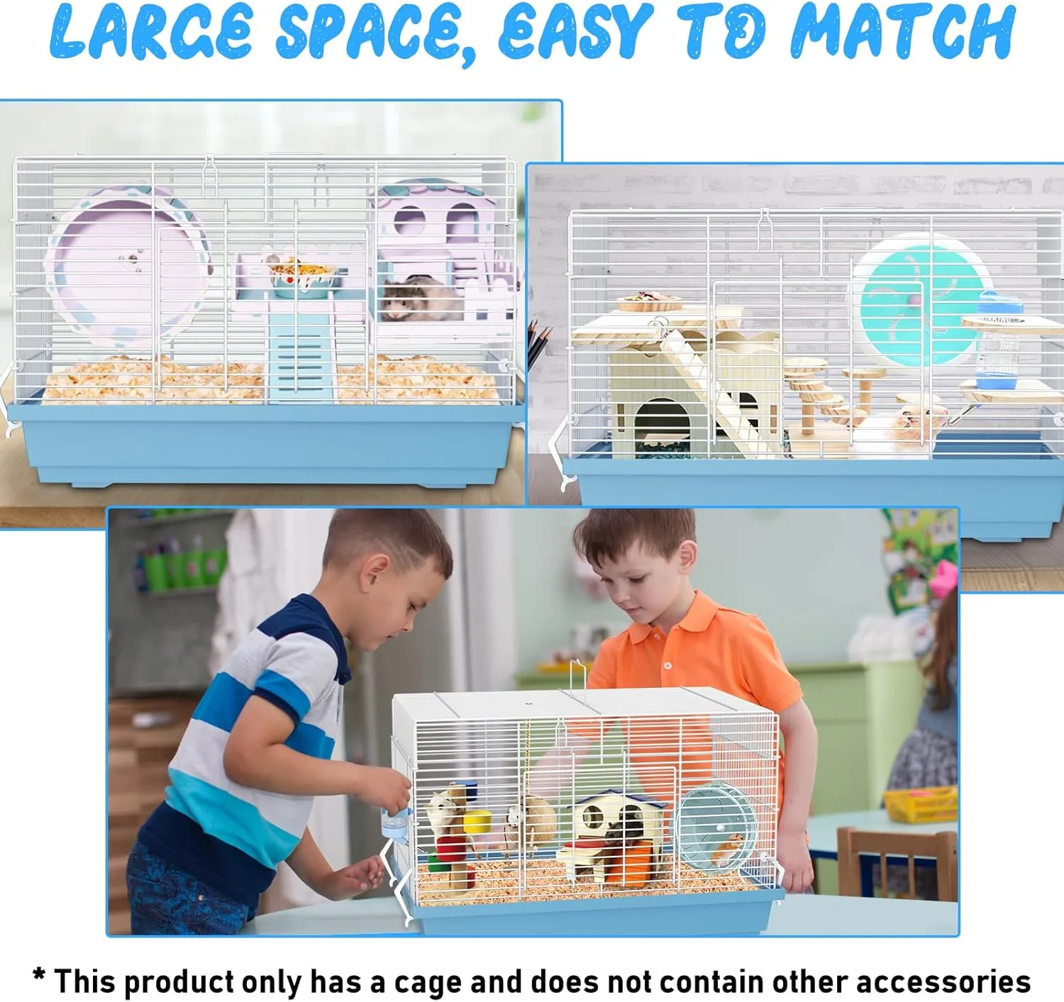 Hamster cage for Hamsters, Gerbils, mice, Rats, Small Guinea Pigs and Other Small Animals.