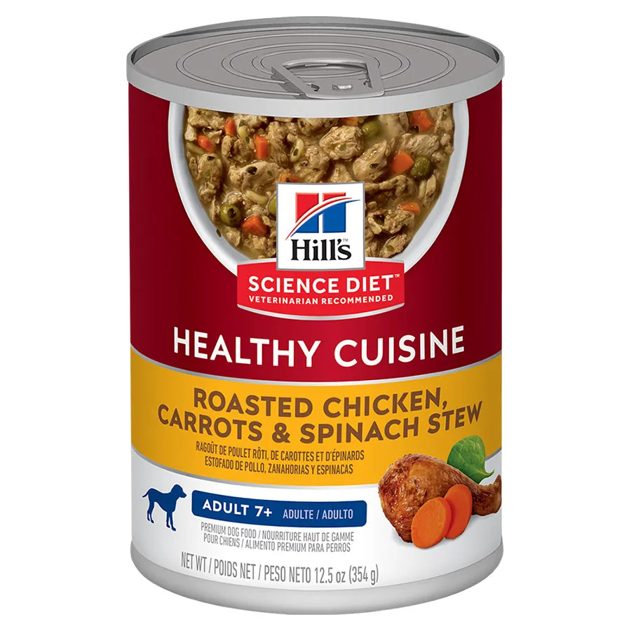 Hill's Mature Adult 7  Healthy Cuisine Roasted Chicken, Carrots & Spinach Stew