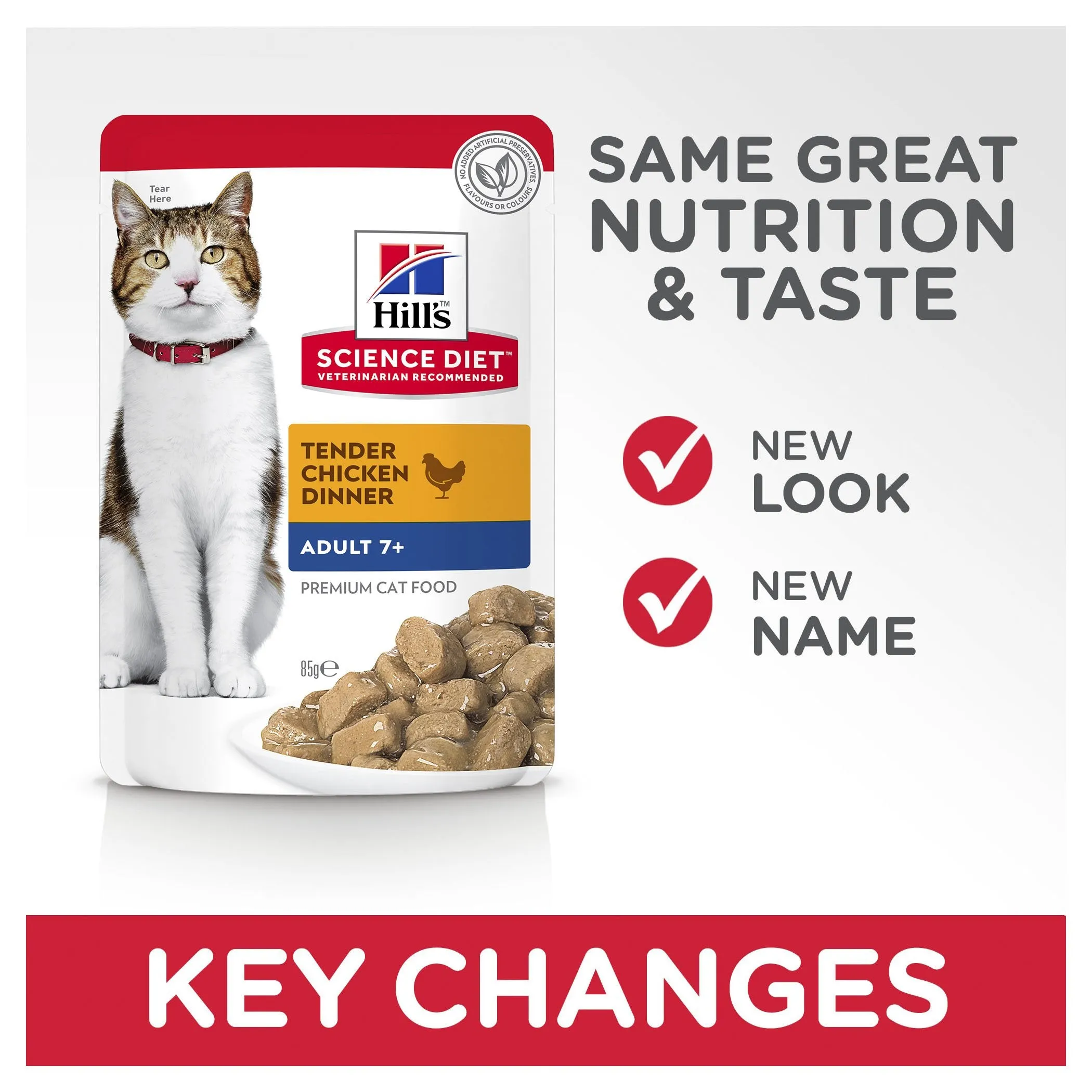 Hills Science Diet Adult 7  Active Longevity Mature Chicken Cat Food Pouches 85g^^^