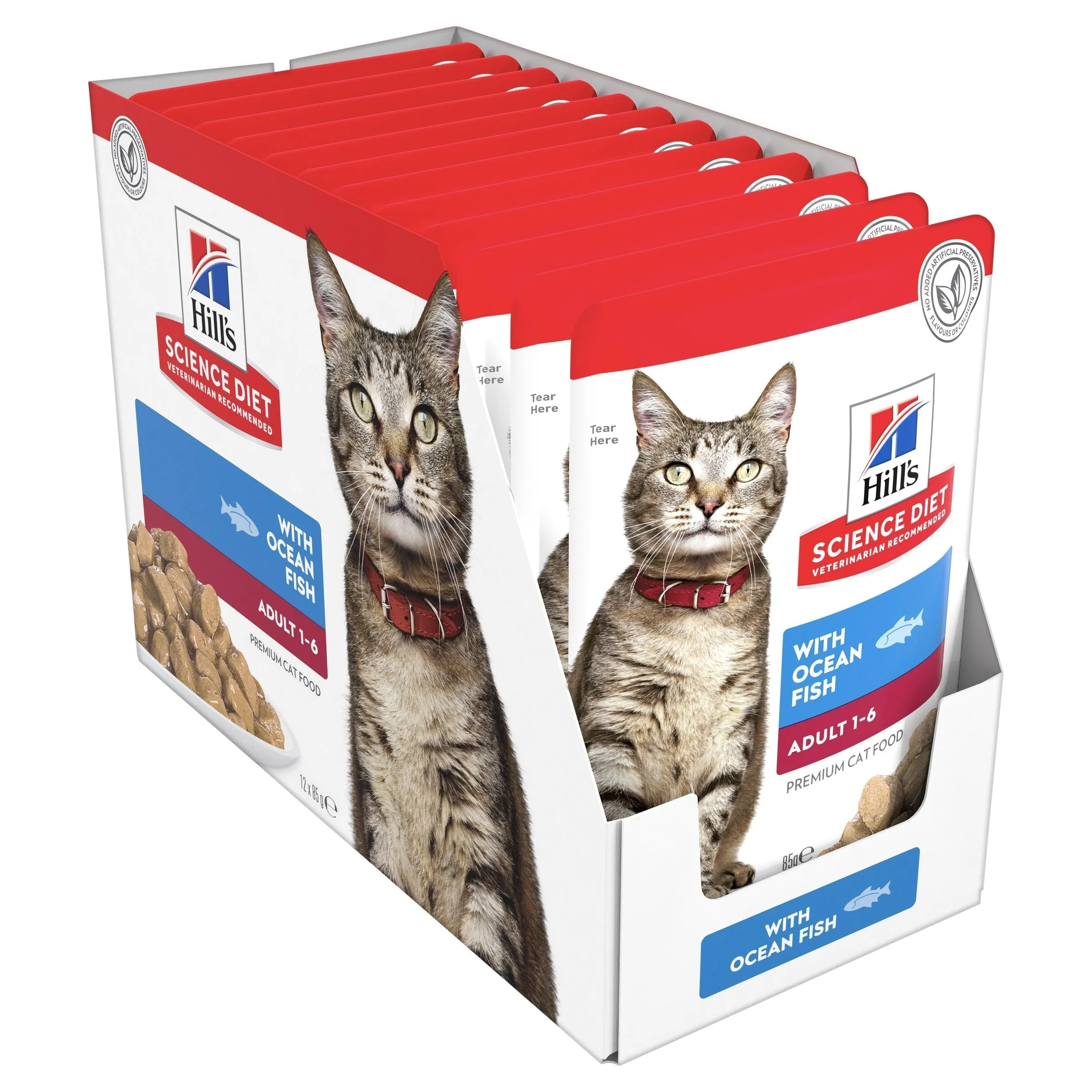 Hills Science Diet Adult Optimal Care Ocean Fish Cat Food Pouches 85g x 12^^^