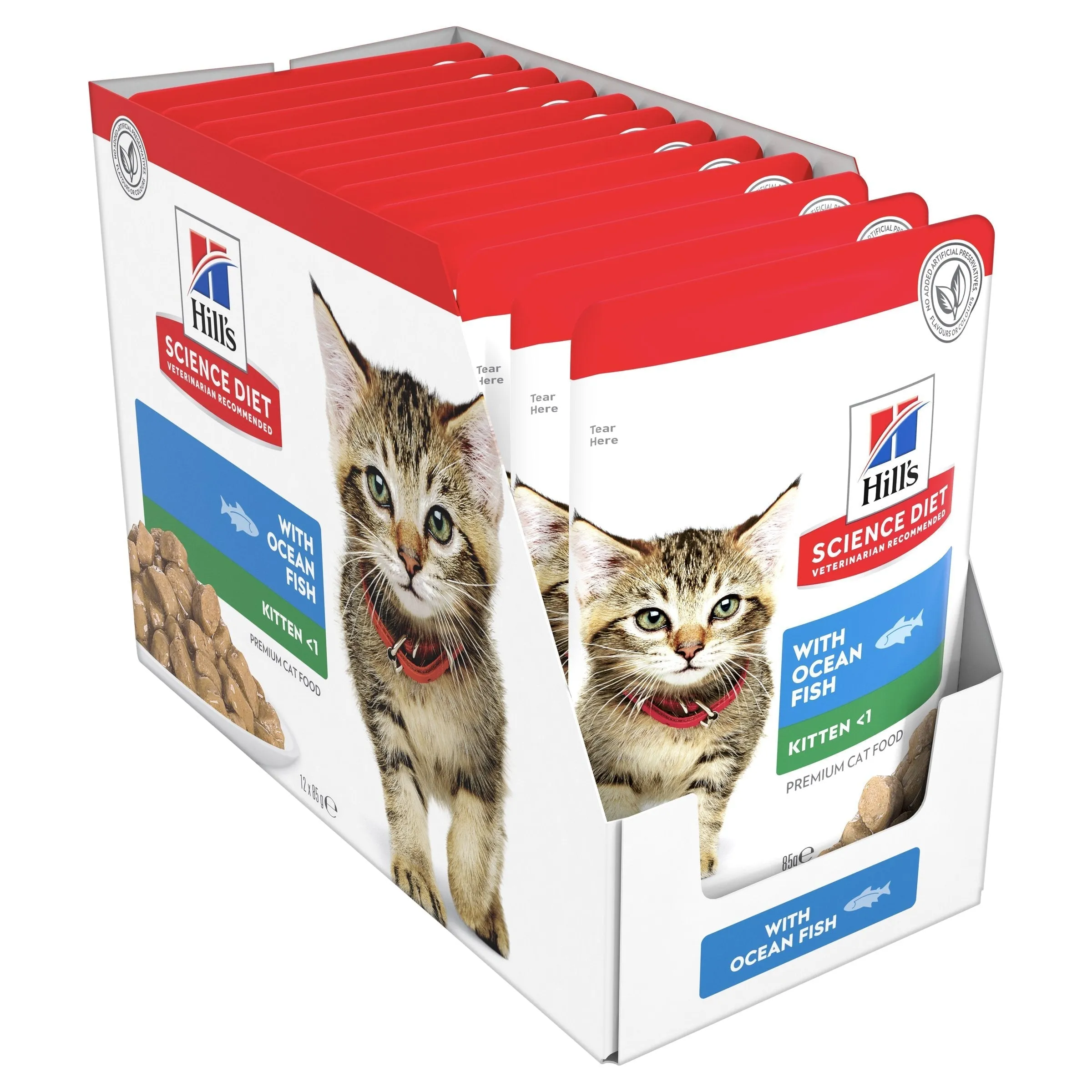 Hills Science Diet Kitten Healthy Development Ocean Fish Cat Food Pouches 85g x 12^^^