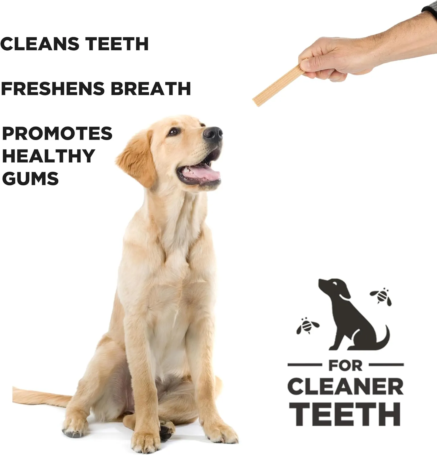 Hive Treats for Dogs  Healthy, Non-GMO Project Verified, Natural Peanut Butter Flavored, Natural, Vegetarian Chews, Made in The USA (Chew Sticks, Large Breeds)