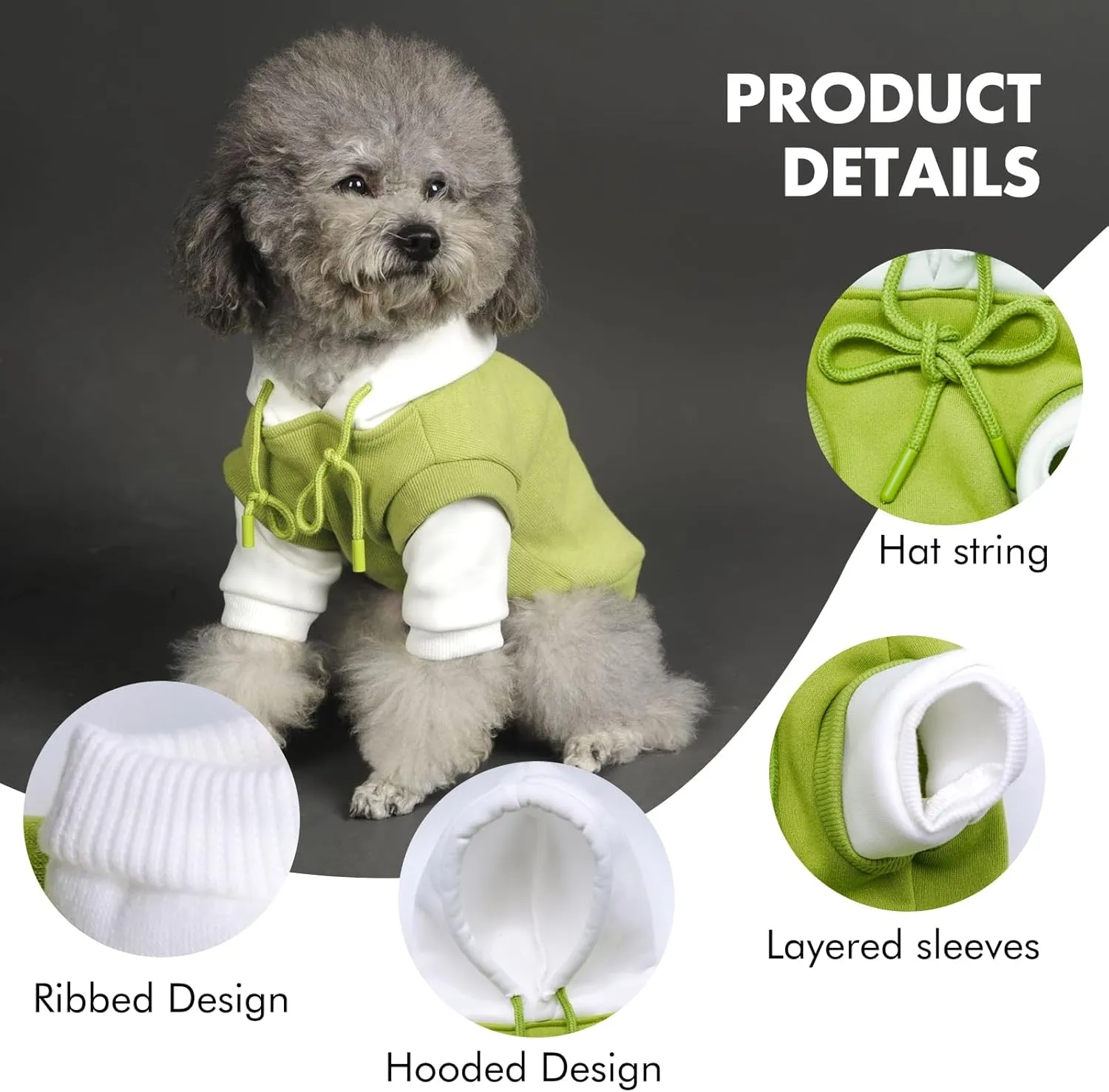 Hoodies Puppy Sweater Dog Coats Soft Brushed Fleece Pet Clothes Hooded Sweatshirt for Dog Cat X-Large (Large)